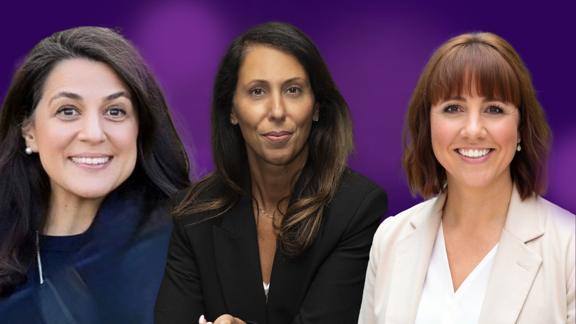Headshots of the three Sanofi Healthcare Businesswomen’s Association Luminaries and Rising Stars – Helen Motamen, Linda Santi, and Sarah Zahlmann