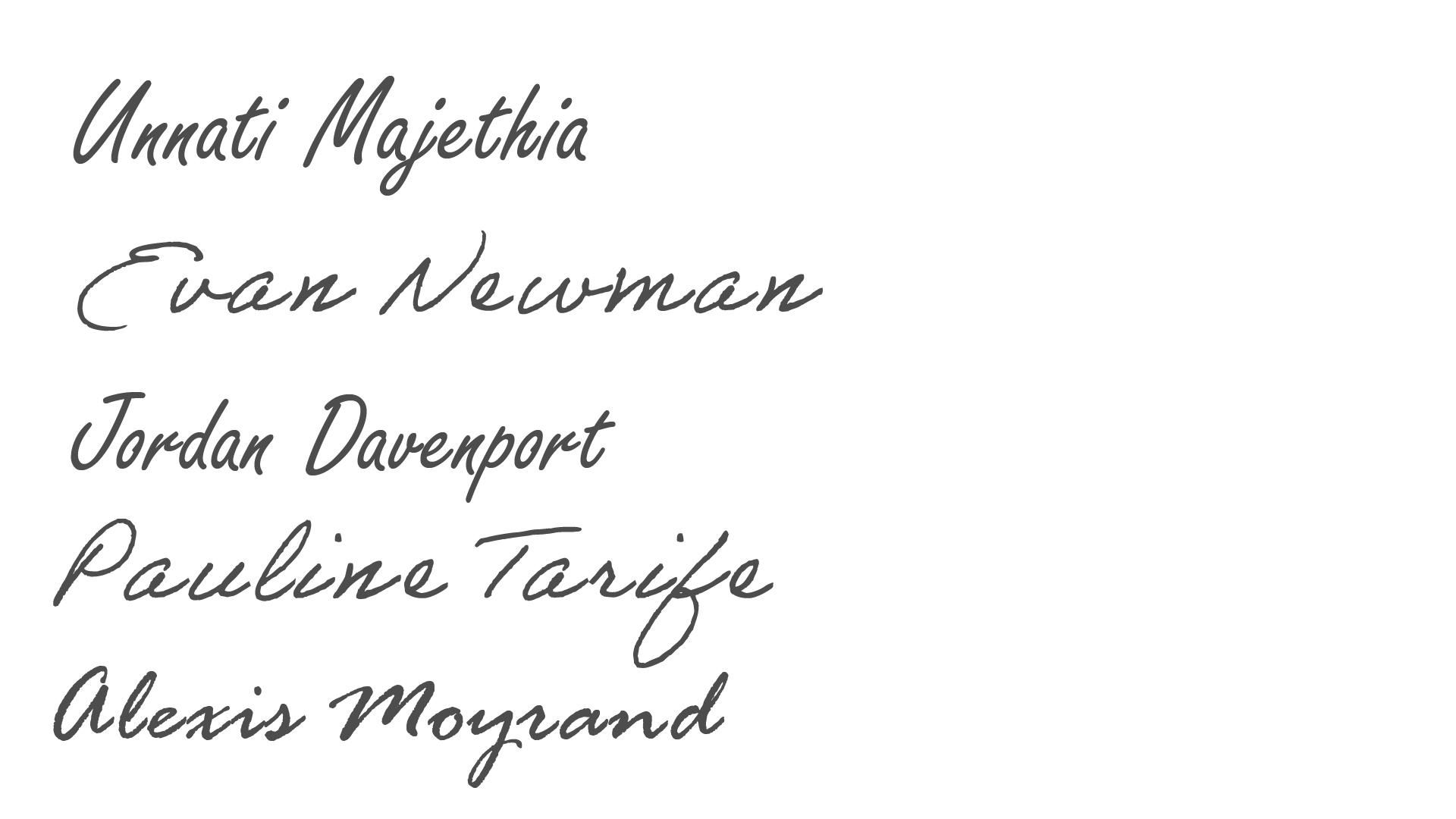 The five signatures of the transplant team who wrote the letter