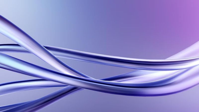 Abstract purple and blue artwork with intertwined flowing lines.