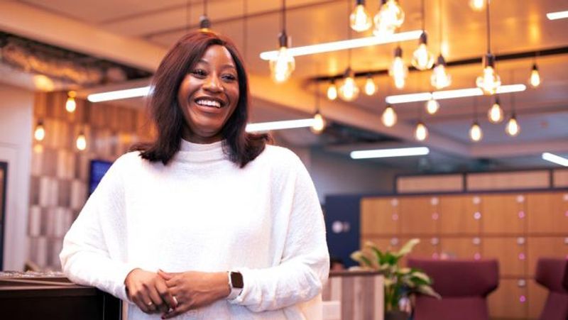 Sanofi employees in the US, like Folake who is seen in this picture, work hard every day to help improve people's lives