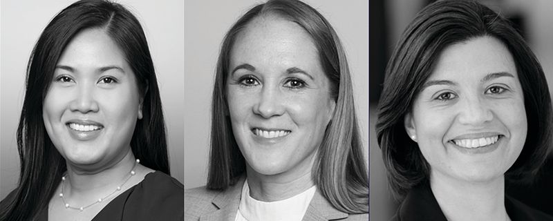 Headshots of the three Sanofi Healthcare Businesswomen’s Association Luminaries and Rising Stars – Jamie Haney, Debora Pellicano, and Chenda Cupak